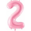 PartyDeco Fóliový balón číslo 2, 86cm pink PartyDeco Fóliový balón číslo 2, 86cm pink