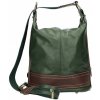 Made In Italy dámska kožená kabelka /batoh 1201 tmavozelená