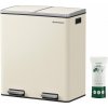 SONGMICS dvojitý odpadkový kôš, 2x30l, krémovej farby SONGMICS dvojitý odpadkový kôš, 2x30l, krémovej farby