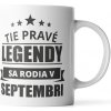 Sablio Hrnček Tie pravé legendy sa rodia v septembri - 890 ml - XXL Sablio Hrnček Tie pravé legendy sa rodia v septembri - 890 ml - XXL
