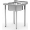 Drezový stôl, skrutkovaný, HENDI, Kitchen Line, umývadlová misa uprostred, 600x600x(H)850mm Drezový stôl, skrutkovaný, HENDI, Kitchen Line, umývadlová misa uprostred, 600x600x(H)850mm