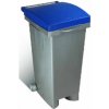 Odpadkový kôš s farebným vekom, 80 litrů, modrý Odpadkový kôš s farebným vekom, 80 litrů, modrý