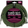 Ernie Ball 10' Braided Cable Black/Green