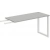 Pracovný stôl UNI O, kolmo reťaziaci, 140x75,5x60 cm, sivá/biela Pracovný stôl UNI O, kolmo reťaziaci, 140x75,5x60 cm, sivá/biela