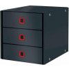 Zásuvkový box, laminovaný kartón, 3 zásuvky, LEITZ Cosy ClickStore, zamatová sivá Zásuvkový box, laminovaný kartón, 3 zásuvky, LEITZ Cosy ClickStore, zamatová sivá