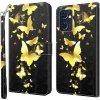 Peňaženkové 3D puzdro na Oppo Reno 7 5G - Gold Butterfly Peňaženkové 3D puzdro na Oppo Reno 7 5G - Gold Butterfly