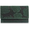Paolo Peruzzi Dámska vintage kožená peňaženka veľká s kvetmi T-107-HGR | zelená T-107-HGR Paolo Peruzzi Dámska vintage kožená peňaženka veľká s kvetmi T-107-HGR | zelená T-107-HGR