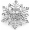 Brošňa s brúsenými kamienkami vločka - strieborná crystal Brošňa s brúsenými kamienkami vločka - strieborná crystal