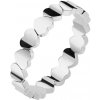Šperky eshop - Prsteň z nehrdzavejúcej ocele striebornej farby - striedavo spájané srdcia AB42.02 - Veľkosť: 54 mm Šperky eshop - Prsteň z nehrdzavejúcej ocele striebornej farby - striedavo spájané srdcia AB42.02 - Veľkosť: 54 mm