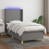 Box spring postel s matrací a LED tmavě šedá 90x190 cm textil Šedá 3138678 Box spring postel s matrací a LED tmavě šedá 90x190 cm textil Šedá 3138678