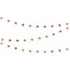 PartyDeco Papierová girlanda Hviezdy zlatoružové 3,6 m