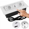 Zásuvka do dosky stola Zapustená Výsuvná Skrytá USB USB-C Klik Systém 230V Biela Zásuvka do dosky stola Zapustená Výsuvná Skrytá USB USB-C Klik Systém 230V Biela