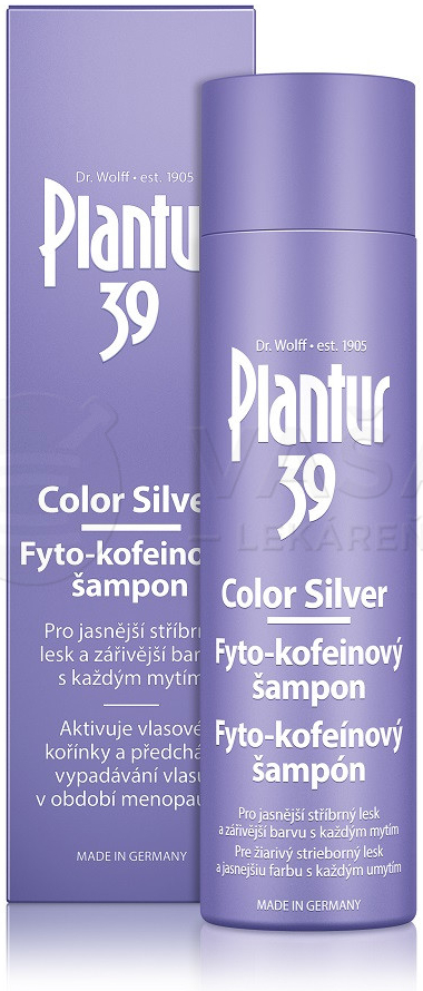 Plantur 39 Phyto-Coffein Color Silver fyto-kofeinový šampon pro blond a šedivé odstíny vlasů 250 ml