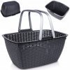 DekorStyle Nákupný košík so sklopnými úchytmi čierny DekorStyle Nákupný košík so sklopnými úchytmi čierny