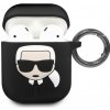 Karl Lagerfeld Silikónový obal pre Apple AirPods KLACCSILKHBK