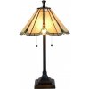 Clayre & Eef Béžovo-hnedá stolná lampa tiffany Jeannine - Ø 40*67 cm / E27/ 2*60W - Clayre & Eef Clayre & Eef Béžovo-hnedá stolná lampa tiffany Jeannine - Ø 40*67 cm / E27/ 2*60W - Clayre & Eef