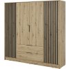 Wilsondo Šatníková skriňa Nelly 4D 206x200x51 - dub artisan / čierna Wilsondo Šatníková skriňa Nelly 4D 206x200x51 - dub artisan / čierna
