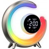 IMMAX LED noční lampička PEACOCK s hodinami/ RGB světlo/ 20W/ 400lm/ 5V/2,1A/ USB port/ zlatá 08981L