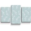 Sablio Obraz - 3-dílný Biele lístky - 75x50 cm Sablio Obraz - 3-dílný Biele lístky - 75x50 cm