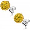 Šperky eshop - Náušnice Shamballa, oceľová puzetka, gulička, žiarivo žlté zirkóny, 8 mm SP38.05 Šperky eshop - Náušnice Shamballa, oceľová puzetka, gulička, žiarivo žlté zirkóny, 8 mm SP38.05