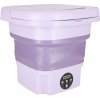 Skladacia cestovná mini práčka 8 l – kompaktná prenosná práčka s odstreďovaním, fialová Skladacia cestovná mini práčka 8 l – kompaktná prenosná práčka s odstreďovaním, fialová