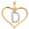 Zlatý prívesok písmenko D v srdci Zlatý prívesok písmenko D v srdci