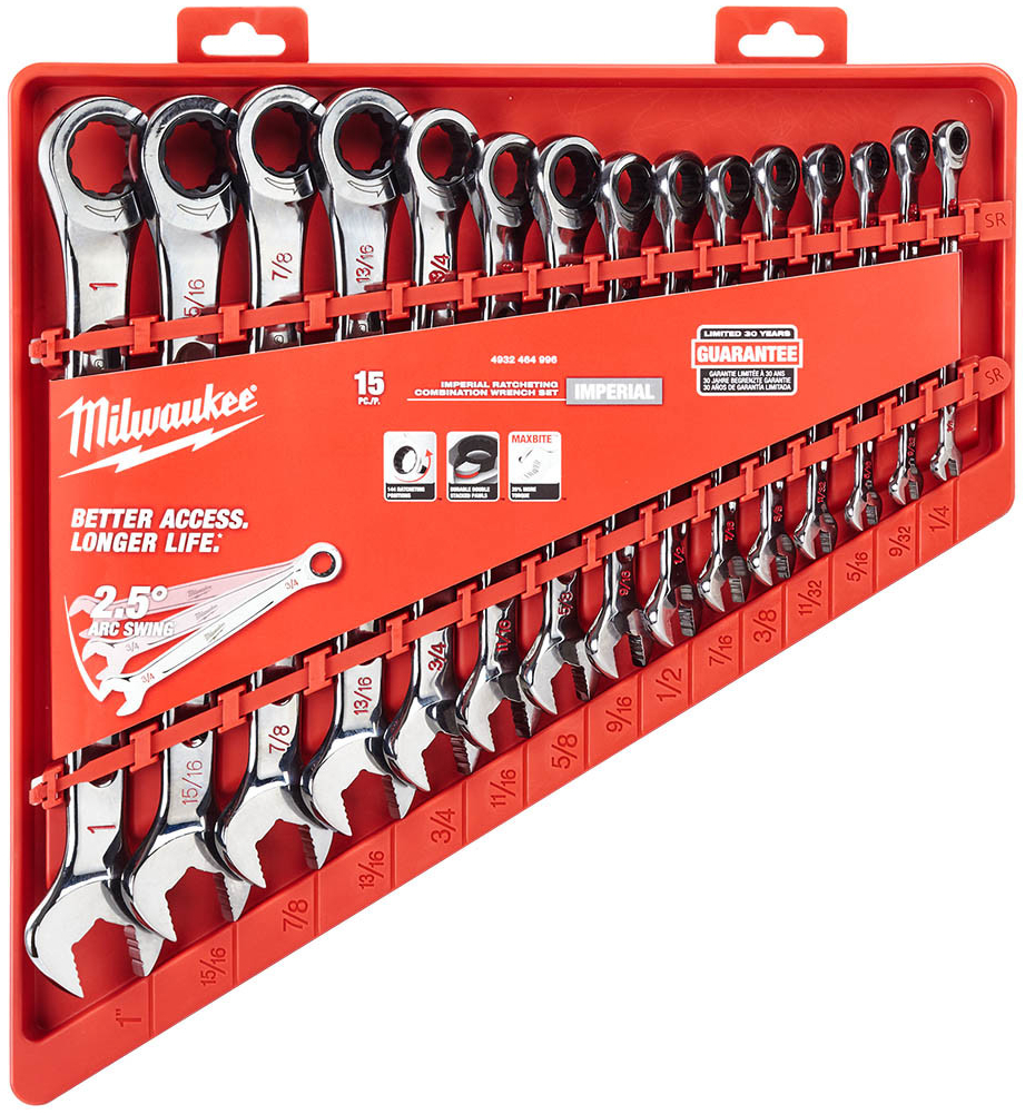 Milwaukee sada kombinovaných račňových colových kľúčov MAX BITE 15 ks 4932464996