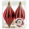 Mondex Vianočná súprava 2 ks závesných gulí SANTA LILA II 17 cm červená