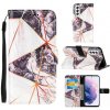Peňaženkové kožené puzdro MARBLE na Samsung Galaxy S22 5G - Čiernobiela Peňaženkové kožené puzdro MARBLE na Samsung Galaxy S22 5G - Čiernobiela