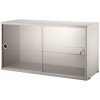 String Skrinka Display Cabinet with Sliding Doors, beige String Skrinka Display Cabinet with Sliding Doors, beige
