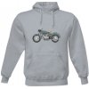 Pánska mikina s kapucňou s potlačou Mikina motorka pánské Šedá melír S Pánska mikina s kapucňou s potlačou Mikina motorka pánské Šedá melír S