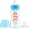Dr Brown's fľaša antikolik Options+ široké hrdlo 2v1 s náustkom plast modrá 270 ml