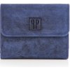 Kožená malá dámska modrá peňaženka PP Kožená malá dámska modrá peňaženka PP