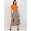 Vzorovaná krémová dlhá letná sukňa s rozparkami Vzorovaná krémová dlhá letná sukňa s rozparkami