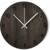 Nástenné hodiny tmavé dubové luxusný design, Ručičky: strieborné, 50 cm Nástenné hodiny tmavé dubové luxusný design, Ručičky: strieborné, 50 cm