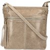 Kožená kabelka na rameno 727 šedohnedá, Šedohnedá Kožená kabelka na rameno 727 šedohnedá, Šedohnedá
