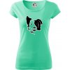 Border kólia obrys hlavy - Dámske tričko Pure - 2XL ( Mätová ) Border kólia obrys hlavy - Dámske tričko Pure - 2XL ( Mätová )