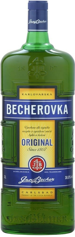 Becherovka 38% 3 l (čistá fľaša)