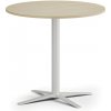 Konferenčný stolík AURA, priemer 80 cm, biela podnož, breza Konferenčný stolík AURA, priemer 80 cm, biela podnož, breza