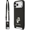 Karl Lagerfeld Saffiano Crossbody Popruh Metal Karl and Choupette zadný kryt pre iPhone 17 Pro Max Black Karl Lagerfeld Saffiano Crossbody Popruh Metal Karl and Choupette zadný kryt pre iPhone 17 Pro Max Black