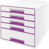 Zásuvkový box Leitz WOW s 5 zásuvkami purpurový Zásuvkový box Leitz WOW s 5 zásuvkami purpurový