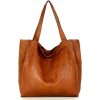 MARCO MAZZINI Kožená shopper taška | camel v102f MARCO MAZZINI Kožená shopper taška | camel v102f