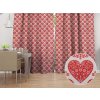 Biante Dekoračný záves PML-094 Červené srdcia na bielom 145x170 cm Biante Dekoračný záves PML-094 Červené srdcia na bielom 145x170 cm