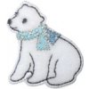 Nášivka ľadový medveď so šálom, nažehľovacia, biela Nášivka ľadový medveď so šálom, nažehľovacia, biela