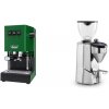 Gaggia New Classic E24, green + Rocket Espresso SUPER FAUSTO, chrome Gaggia New Classic E24, green + Rocket Espresso SUPER FAUSTO, chrome