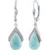 Silvego Strieborné náušnice Devecia s pravým larimarom a Brilliance Zirconia JST15546ELR Silvego Strieborné náušnice Devecia s pravým larimarom a Brilliance Zirconia JST15546ELR