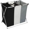 Skládací textilní koš tříkomorový 118 l, 66 x 60 x 39 cm Skládací textilní koš tříkomorový 118 l, 66 x 60 x 39 cm