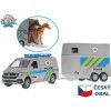 Kids Globe Traffic VW policajná dodávka CZ design 28cm kov spätný chod s prívesom v krabičke