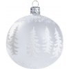 Sklenená vianočná guľa les 8cm, strieborná Sklenená vianočná guľa les 8cm, strieborná