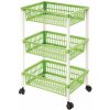 TONTARELLI Regál UH 3-poschodový 40X29XH62CM zelený na kolieskach